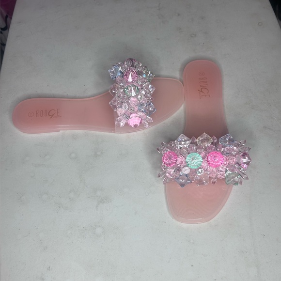 NWOT Bejewelled flat sandals by Rouge - Picture 4 of 6